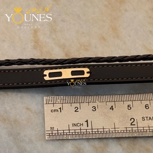 دستبند طلا چرم مردانه  L150